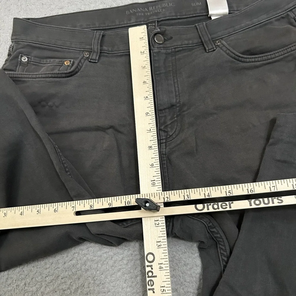 Banana Republic Pants Mens 36x34 Gray The Traveler Slim Fit Five Pockets Stretch